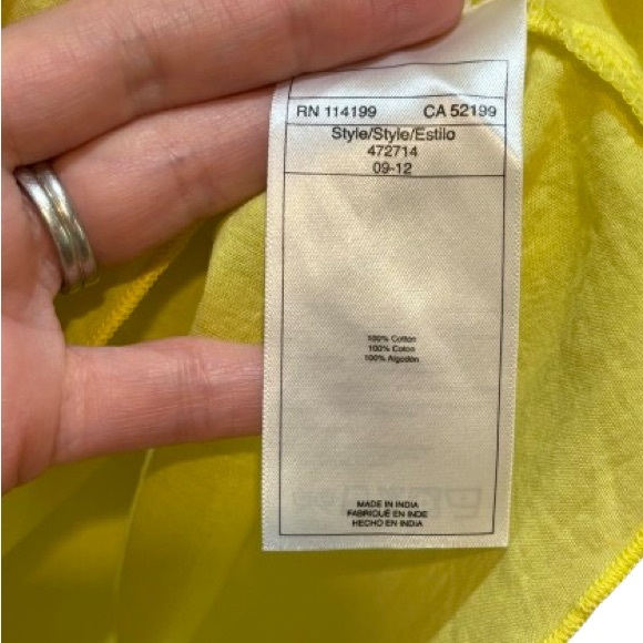 NWT Roxy Embroidered Scoop Neck Bright Yellow Top Size L - Picture 5 of 9